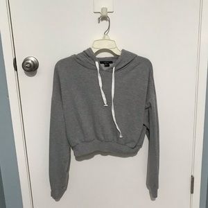 cropped grey sweatshirt